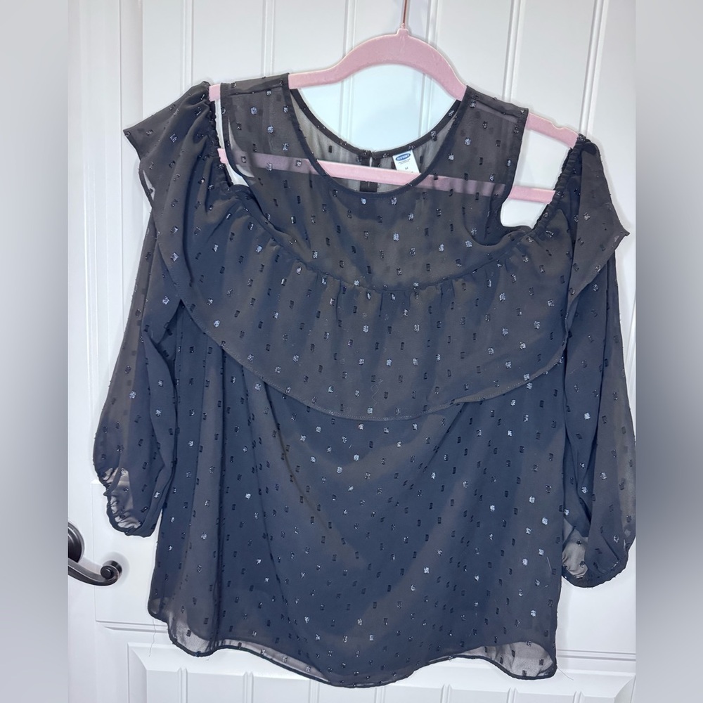 Sheer Black cold shoulder to old navy medium